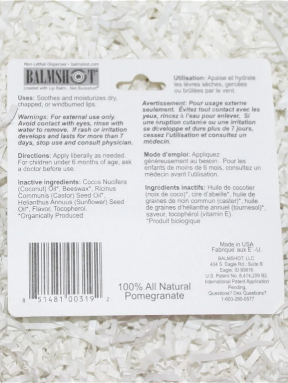 Balmshot Beeswax Lip Balm - Pomegranate